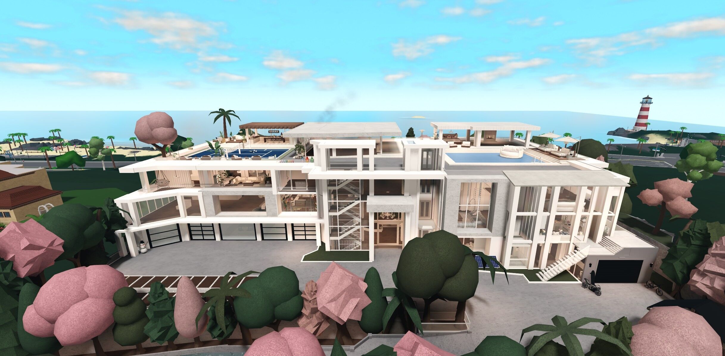 Blush Horizon Mega Mansion: Massive Girly Luxury Estate, a Welcome to Bloxburg mansions build