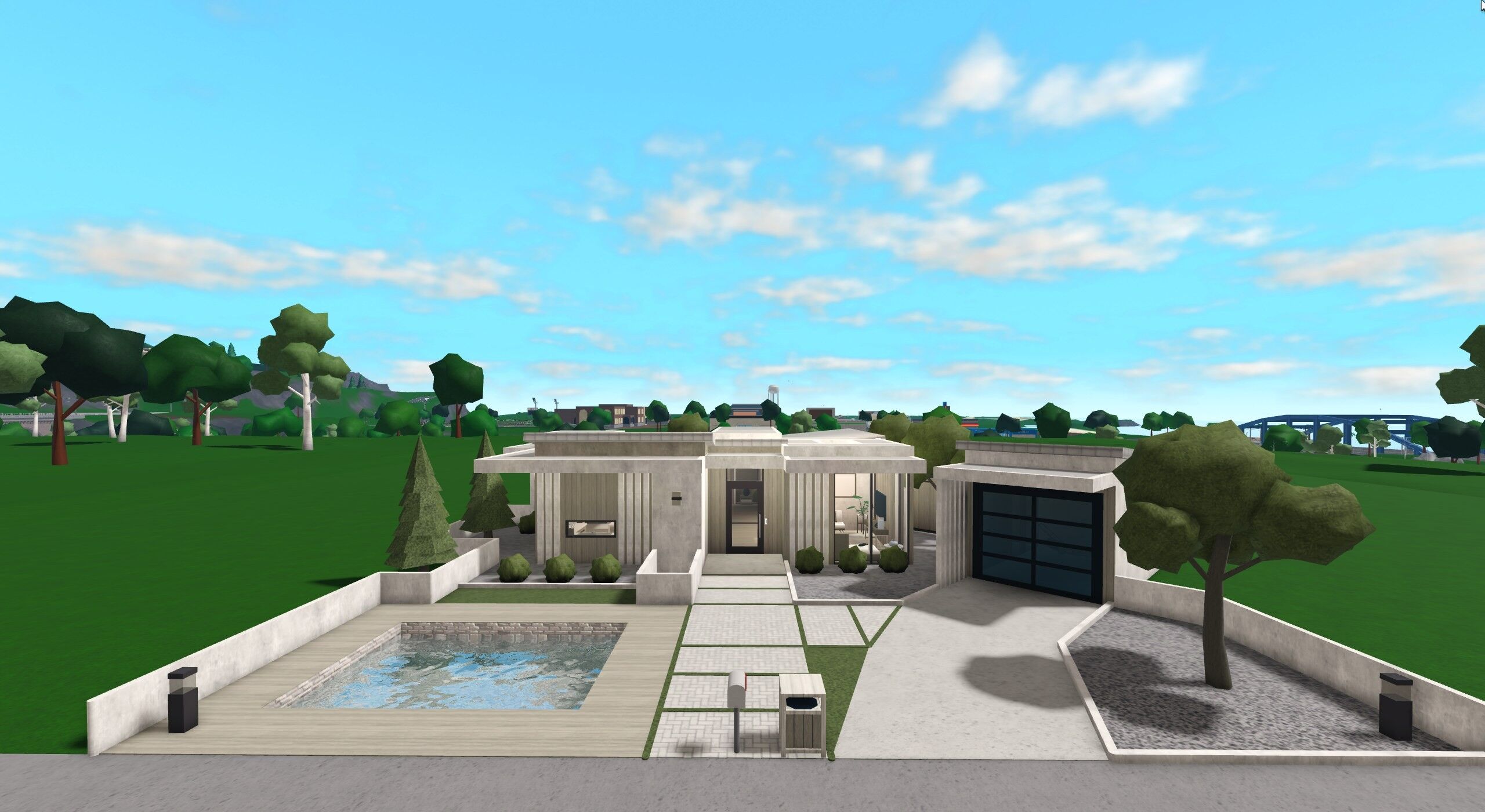 Courtyard Glass House, a Welcome to Bloxburg homes build