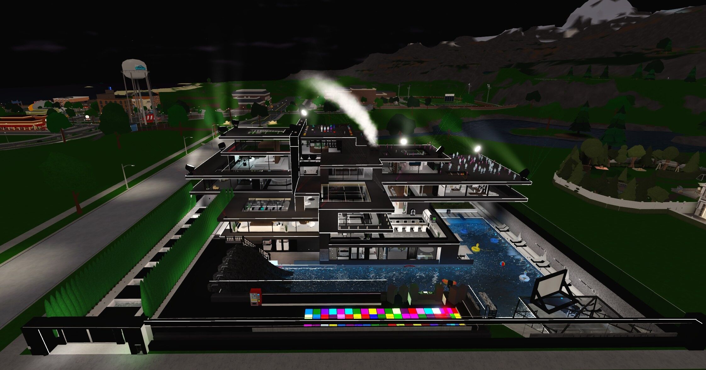 Eclipse Party Mansion, a Welcome to Bloxburg mansions build