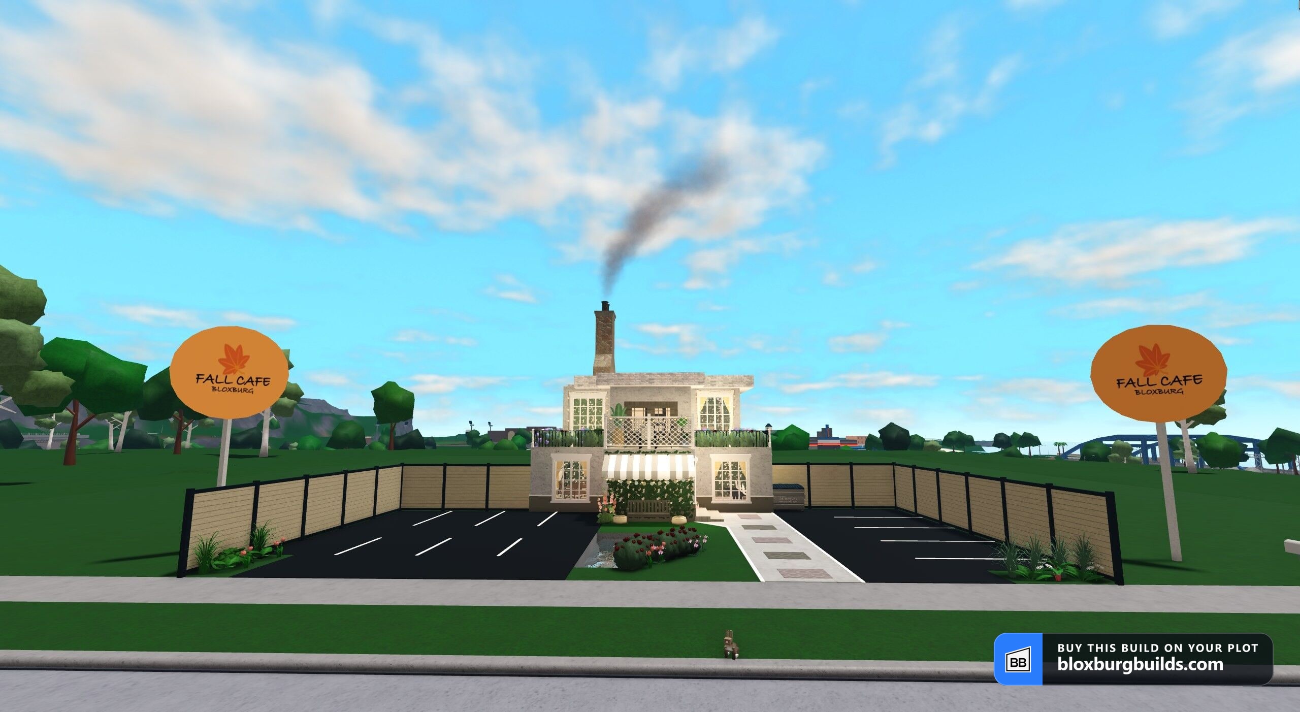 Bloxburg business build - Fall Cafe, view 1