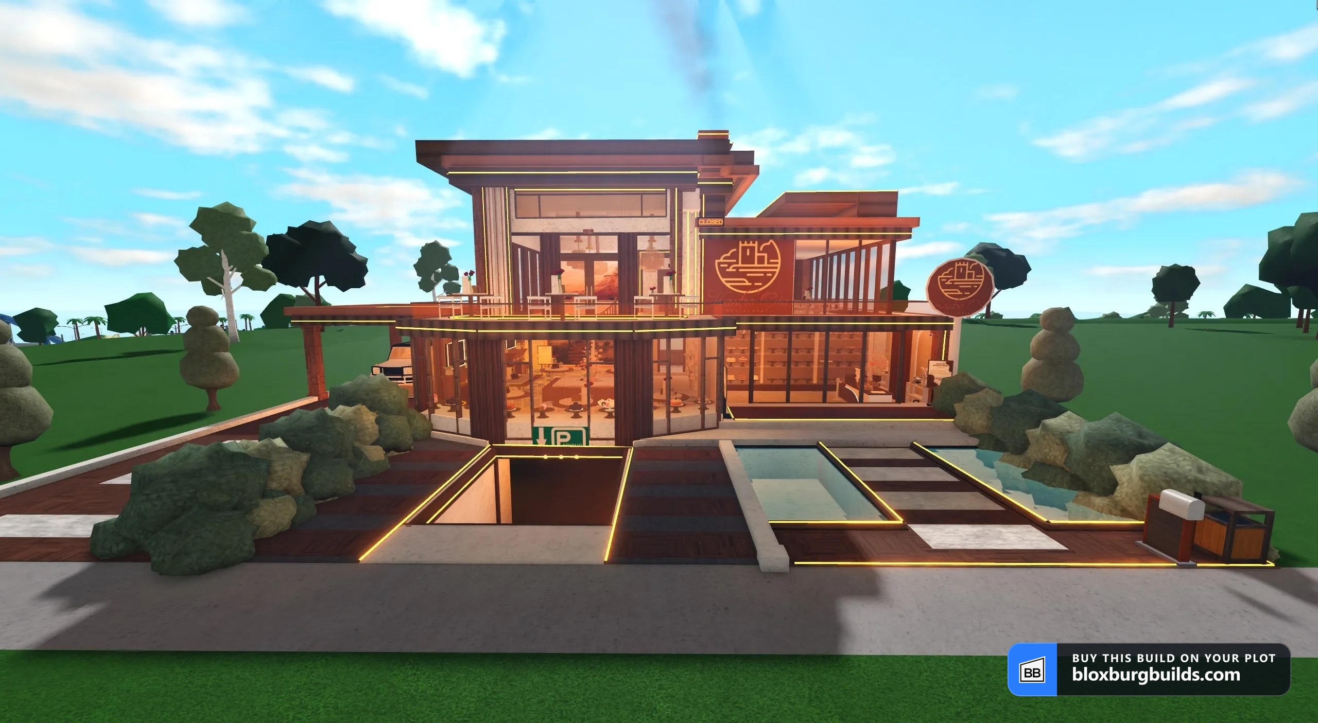 Bloxburg business build - Kasfro Cia Restaurant, view 1