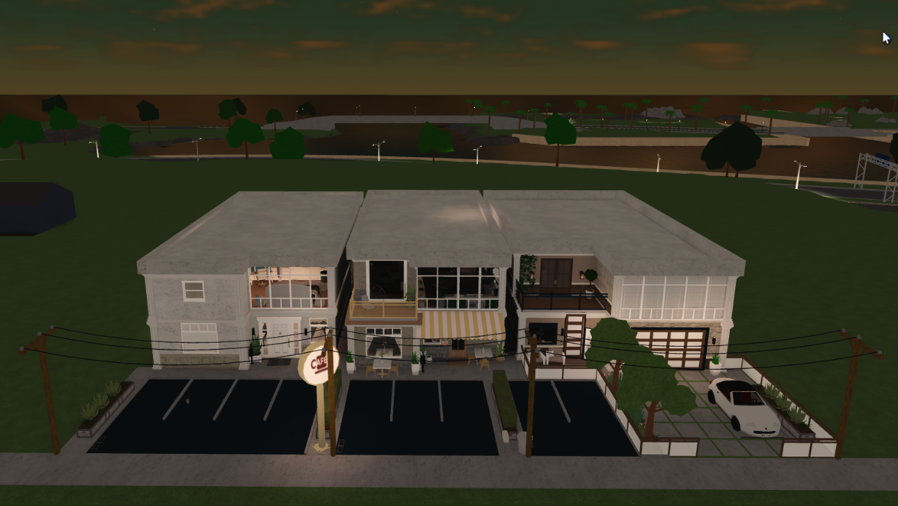 Maple Row Café & Residences/Homes Build 🏡, a Welcome to Bloxburg businesses build