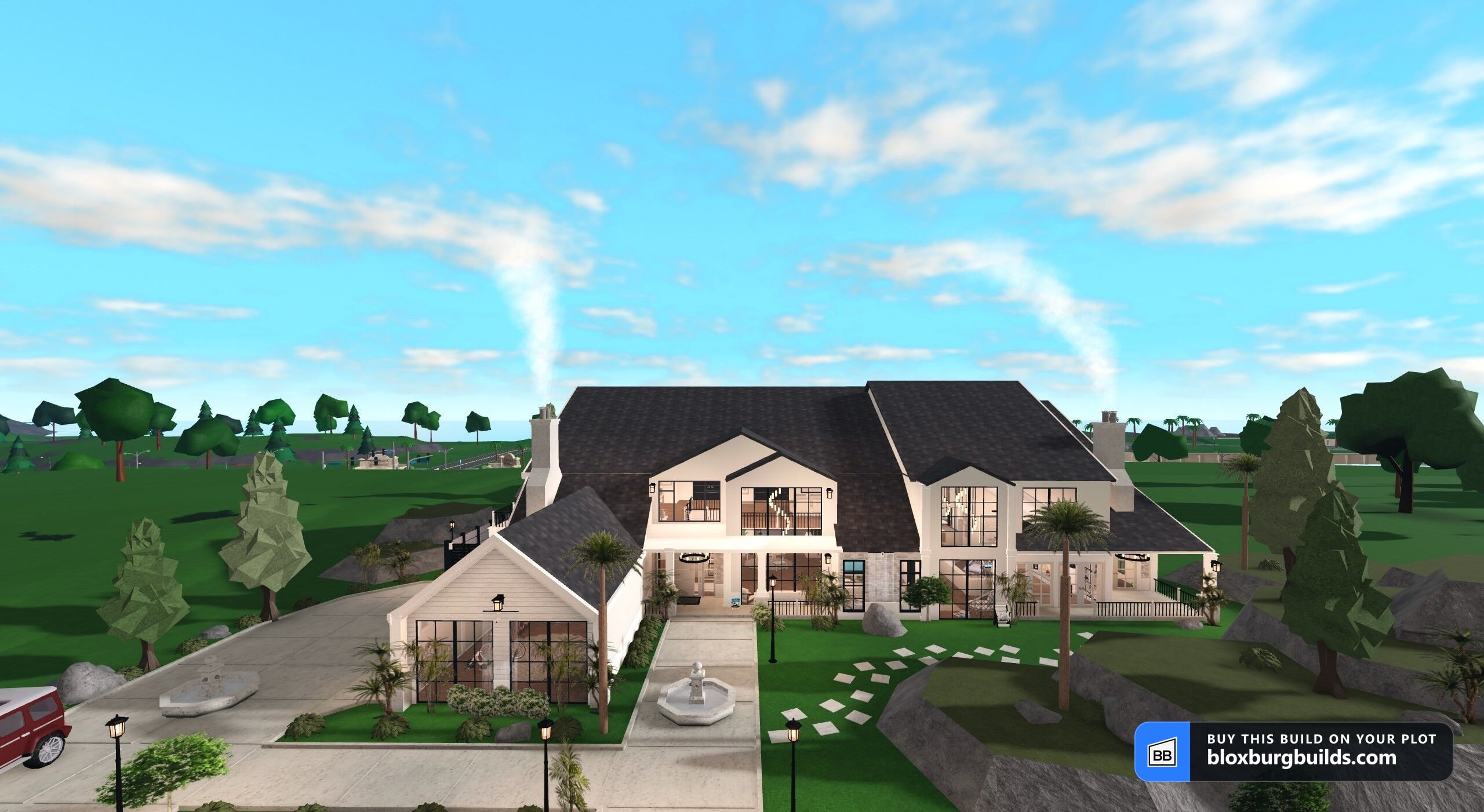 Bloxburg mansion - Monochrome Gable Mansion, view 1