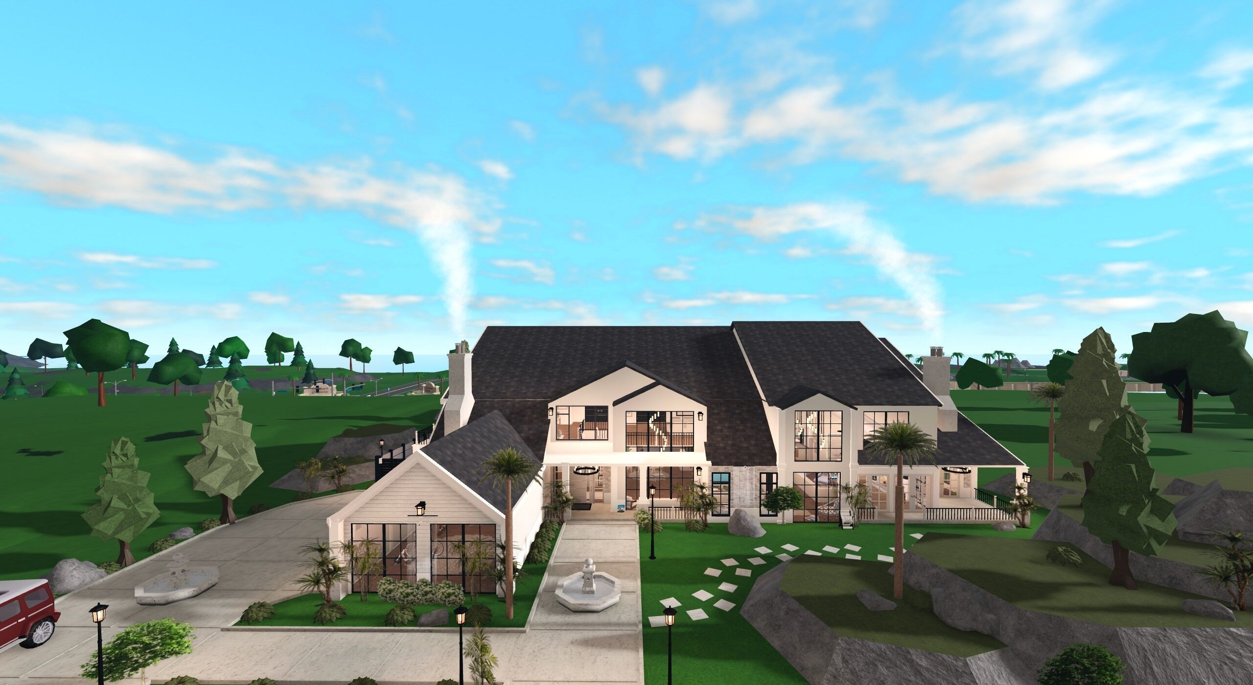Monochrome Gable Mansion, a Welcome to Bloxburg mansions build