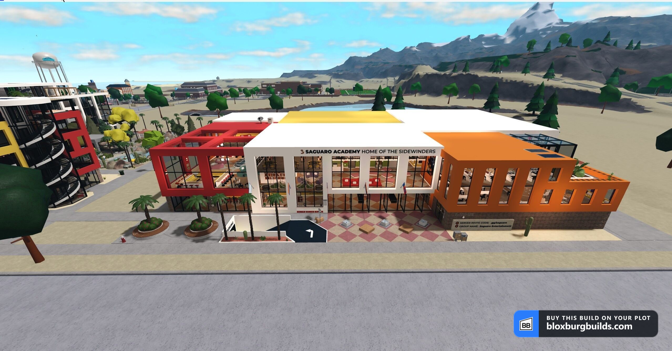 Bloxburg build - Saguaro Academy, view 1