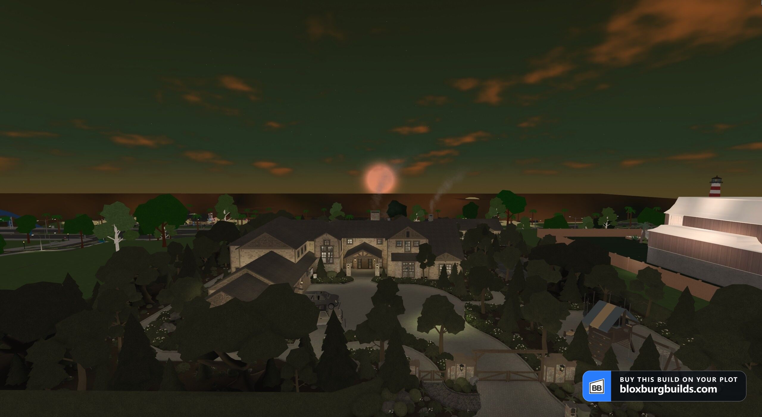Bloxburg mansion - Stone & Beam Mansion, view 1