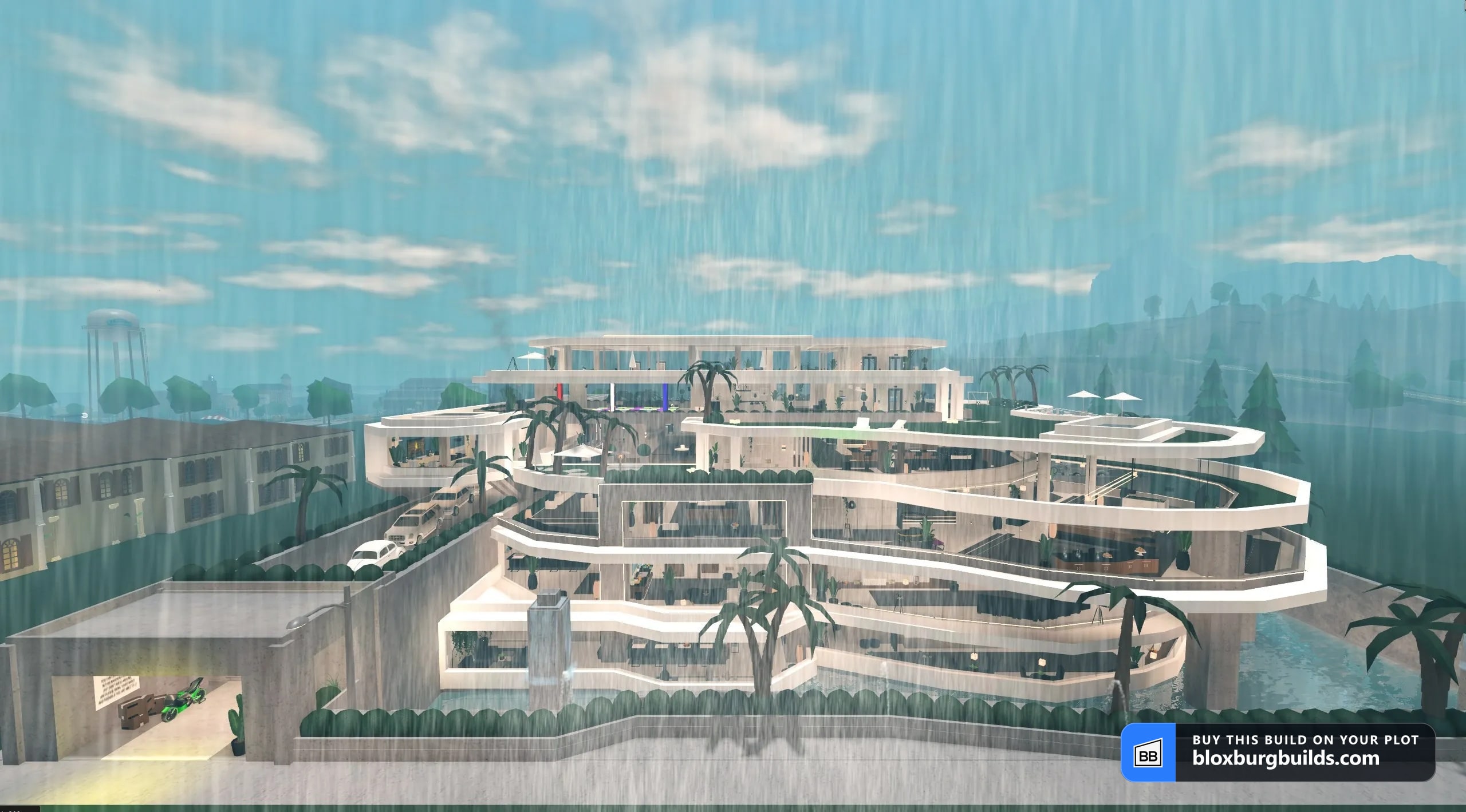 Bloxburg mega build - The Monaco Mansion, view 1