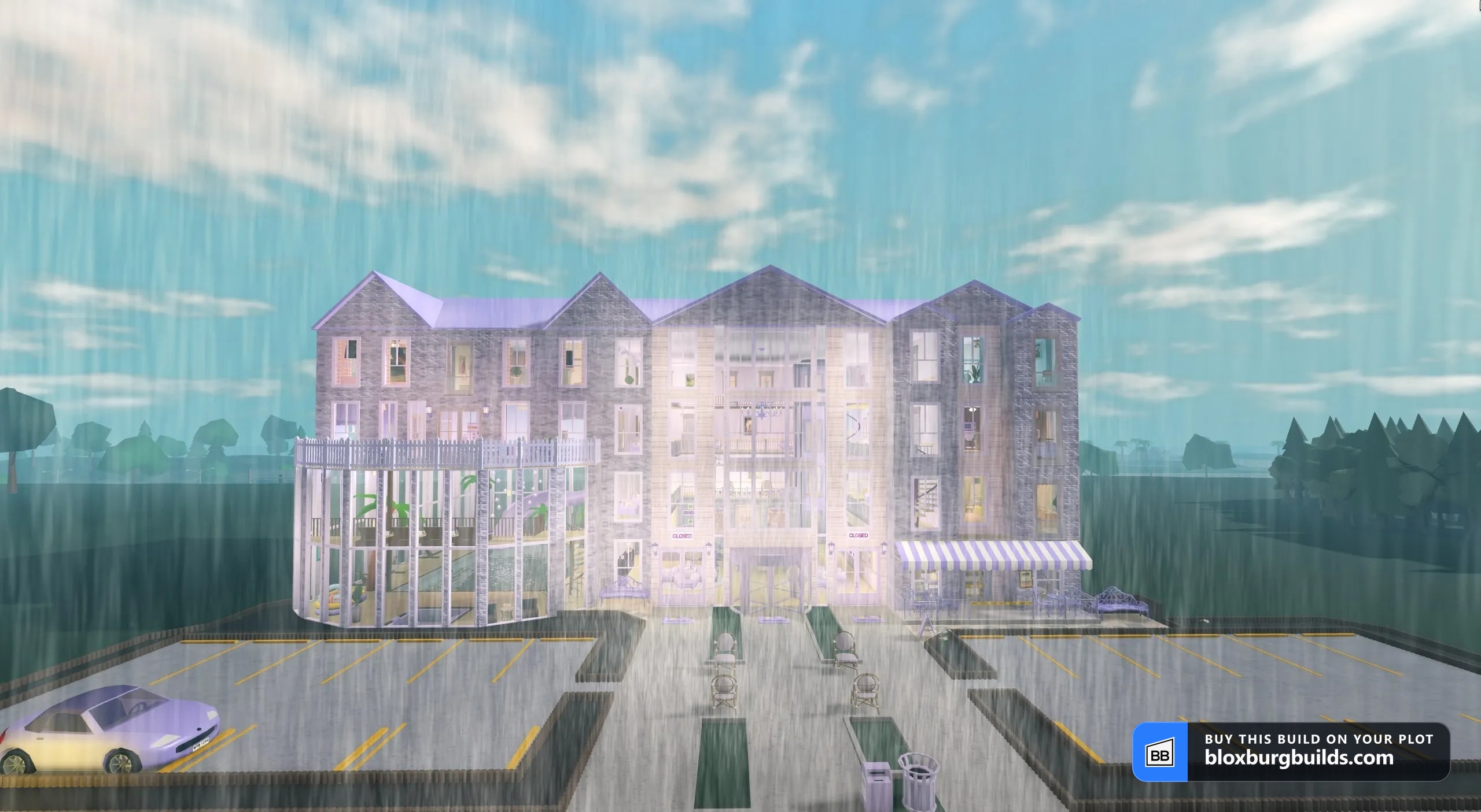 Bloxburg hotel and resort - The Purple Hotel, view 1