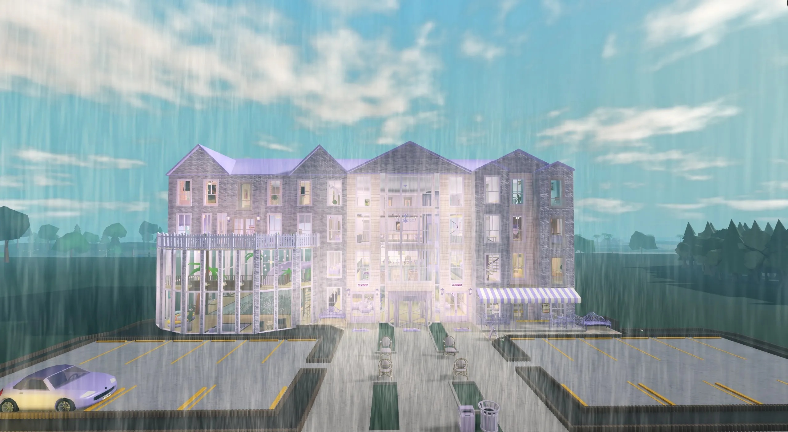 The Purple Hotel, a Welcome to Bloxburg resorts build