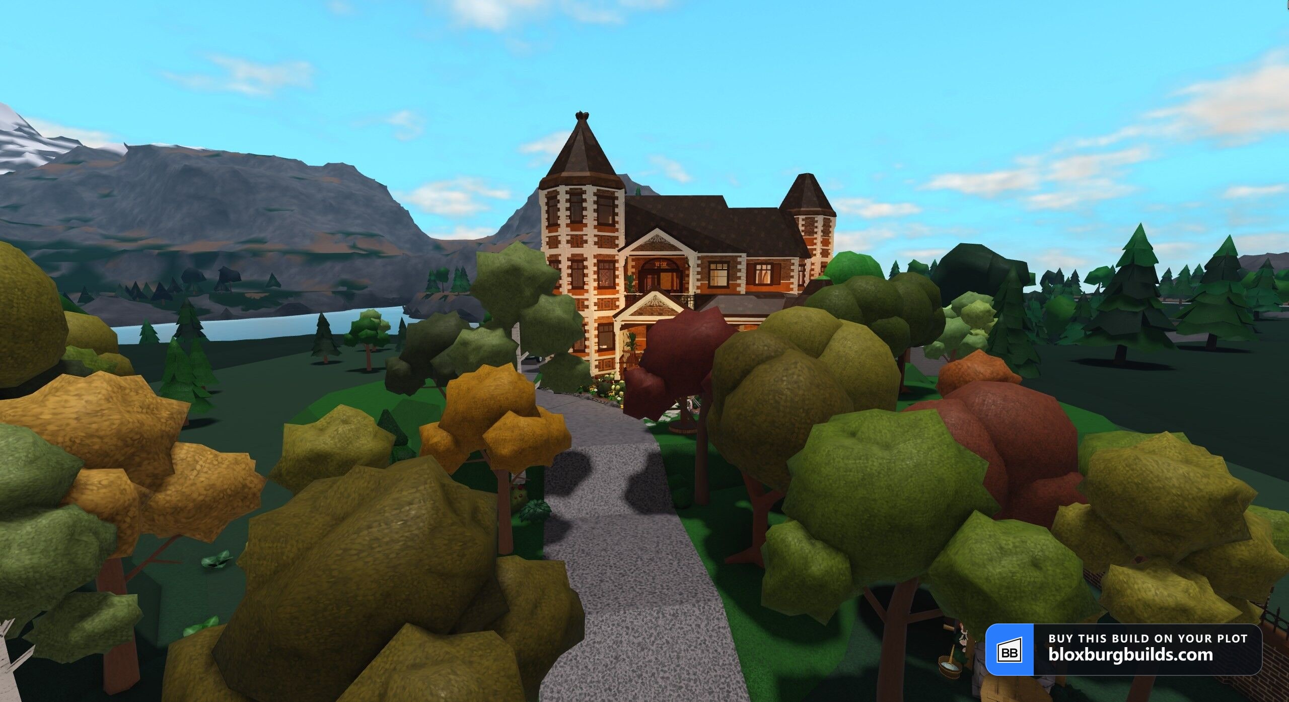 Bloxburg estate - Twin Turret Estate, view 1