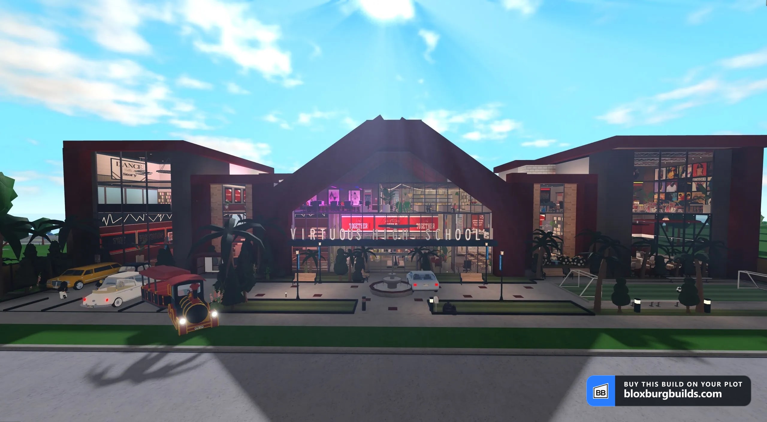 Bloxburg build - Virtuous High School, view 1